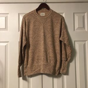 Abercrombie & Fitch Leopard Split Hem Terry Tunic Crew Sweatshirt XXS